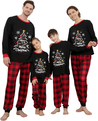 Family Christmas Pajamas Matching Sets, Christmas Pjs Long Sleeves Sleepwaear Holiday Family Loungewear Sets