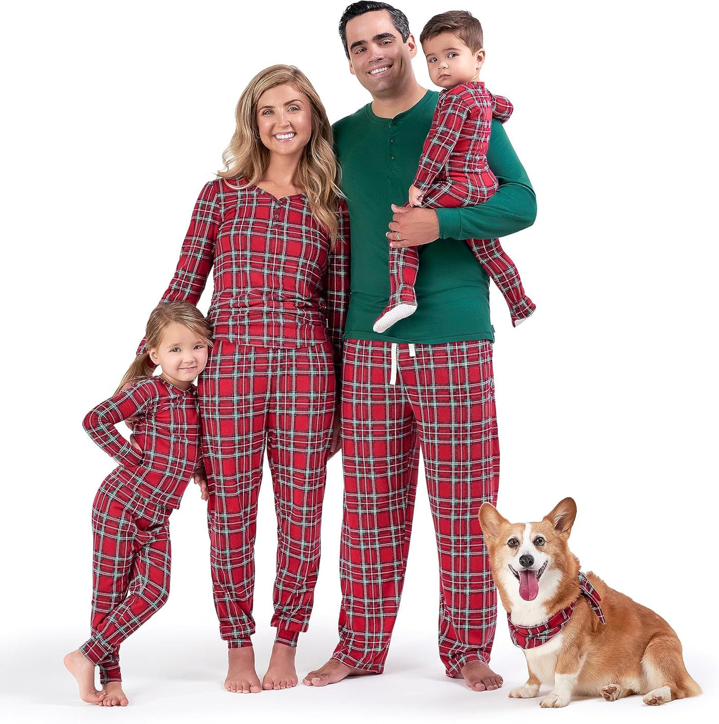 Holiday Family Matching Pajamas, Men'S 2-Piece, Red Stewart Plaid, Large