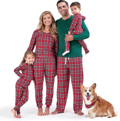 Holiday Family Matching Pajamas, Men'S 2-Piece, Red Stewart Plaid, Large