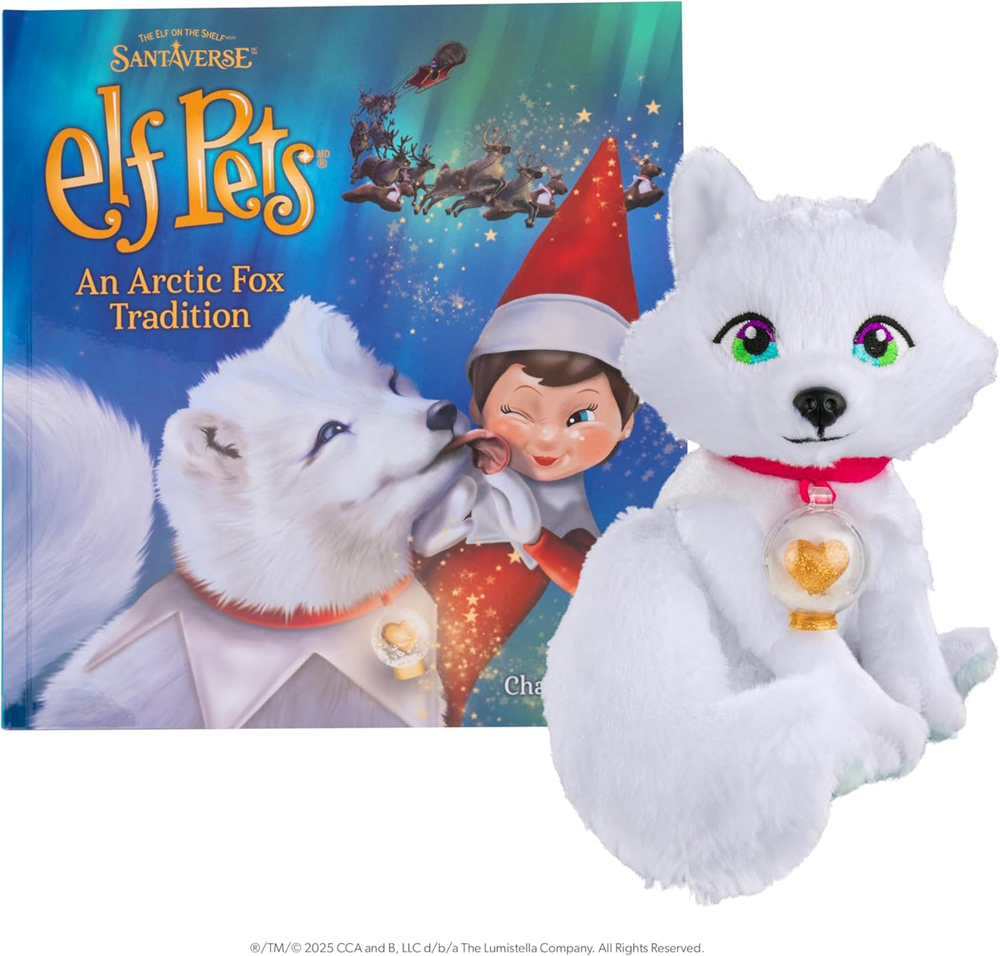 Elf Pets: an Arctic Fox Tradition - Huggable Elf Pet Arctic Fox Stuffed Animal - Includes Beautifully Illustrated Hardbound Storybook, Mini Snow Globe Charm and Official Adoption Certificate.