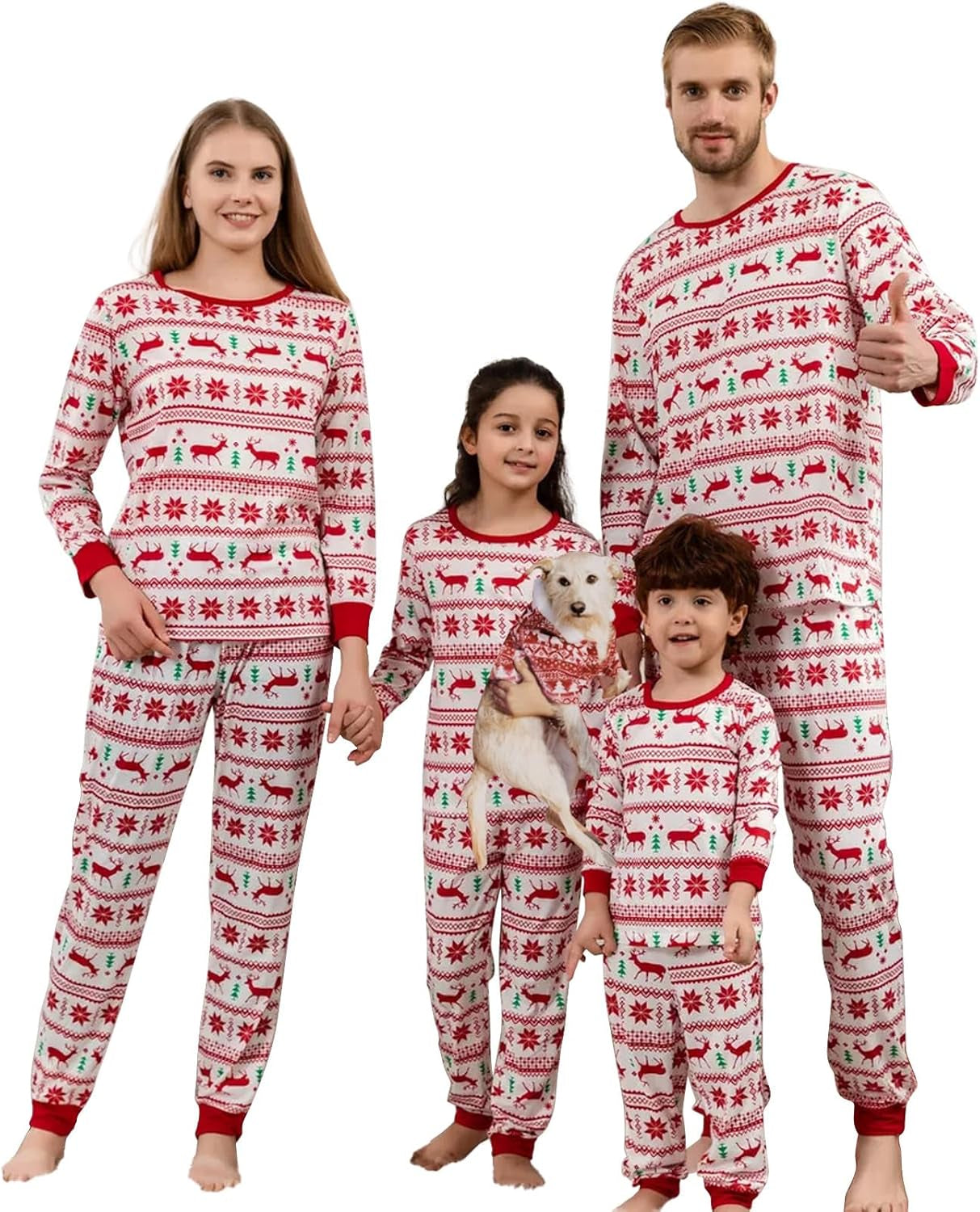 Family Christmas Pajamas Matching Sets, Christmas Pjs Long Sleeves Sleepwaear Holiday Family Loungewear Sets