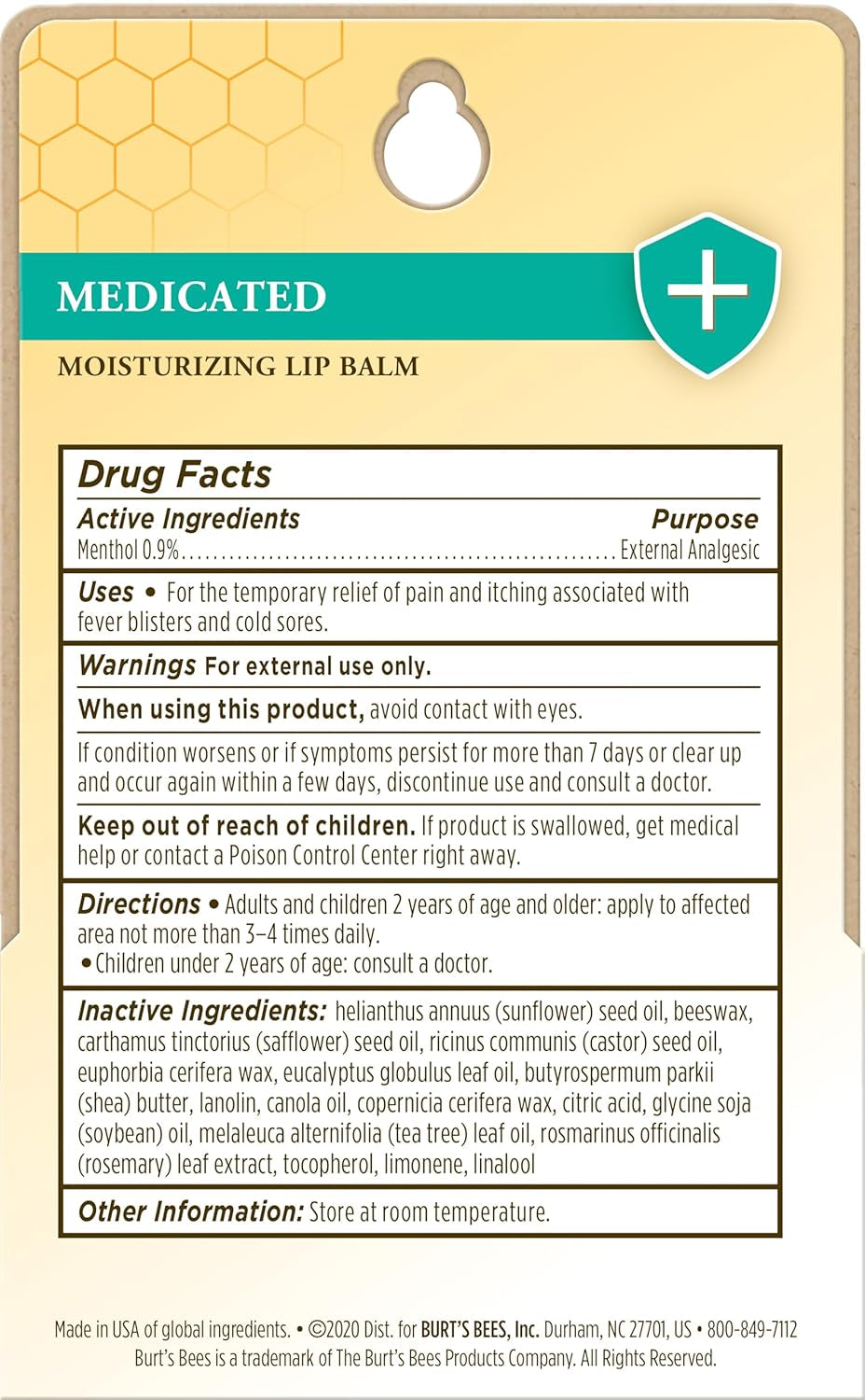 Lip Balm Stocking Stuffers, Moisturizing Lip Care Christmas Gifts for Dry Chapped Lips, Medicated with Menthol & Eucalyptus, 100% Natural (2-Pack)