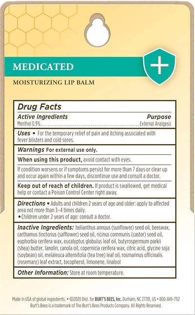 Lip Balm Stocking Stuffers, Moisturizing Lip Care Christmas Gifts for Dry Chapped Lips, Medicated with Menthol & Eucalyptus, 100% Natural (2-Pack)