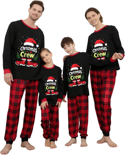 Family Christmas Pajamas Matching Sets, Christmas Pjs Long Sleeves Sleepwaear Holiday Family Loungewear Sets