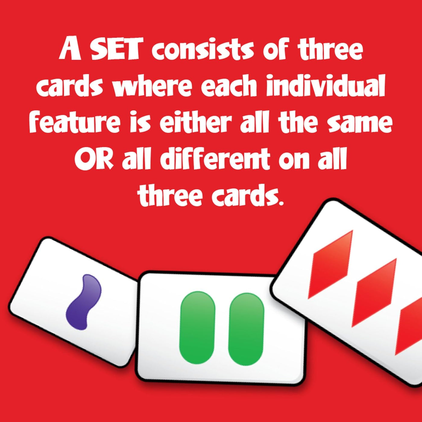 SET Enterprises SET - the Family Card Game of Visual Perception - Race to Find the Matches, for Ages 8+,81 Cards, Rules Included