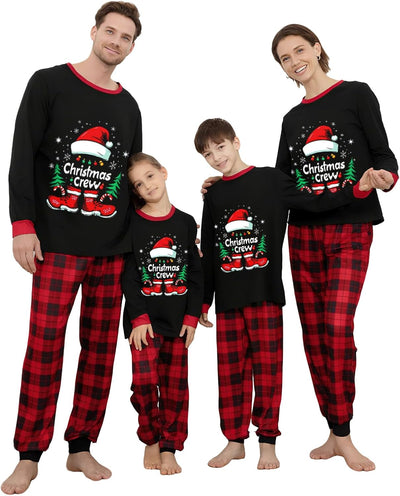 Family Christmas Pajamas Matching Sets, Christmas Pjs Long Sleeves Sleepwaear Holiday Family Loungewear Sets