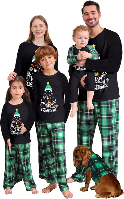 Family Christmas Pajamas Matching Sets, Christmas Pjs Long Sleeves Sleepwaear Holiday Family Loungewear Sets