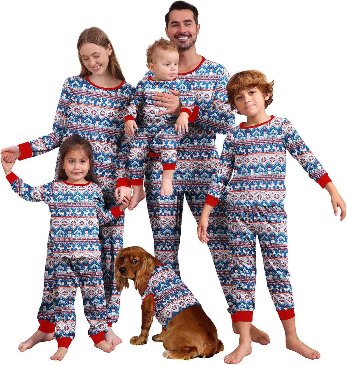 Family Christmas Pajamas Matching Sets, Christmas Pjs Long Sleeves Sleepwaear Holiday Family Loungewear Sets
