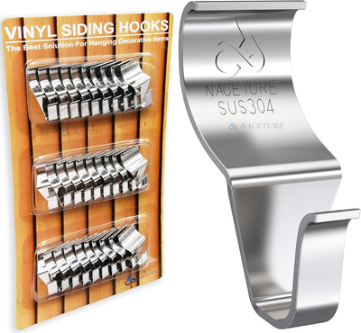 Vinyl Siding Hooks 20 Pack Heavy Duty Siding Clips Vinyl Siding Hanger for Hanging on Patio, No Hole Need Command Outdoor Hook Hang to Decor Wreath Things