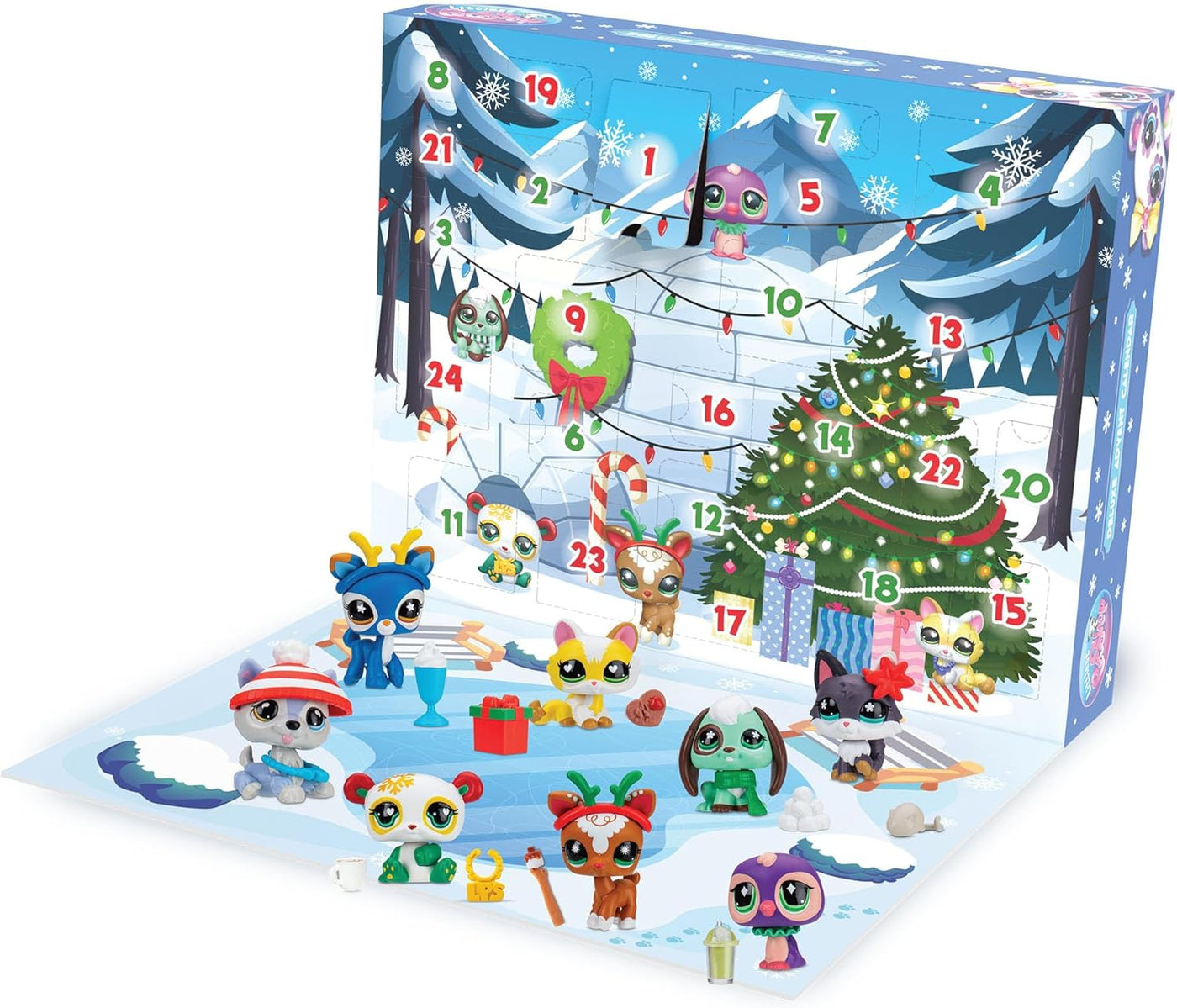 - Deluxe Holiday Calendar - Series 4 Advent Calendar -Gen 7 Authentic LPS Bobble Head Toy Figure, Collectible Toy Animal, Ages 4+