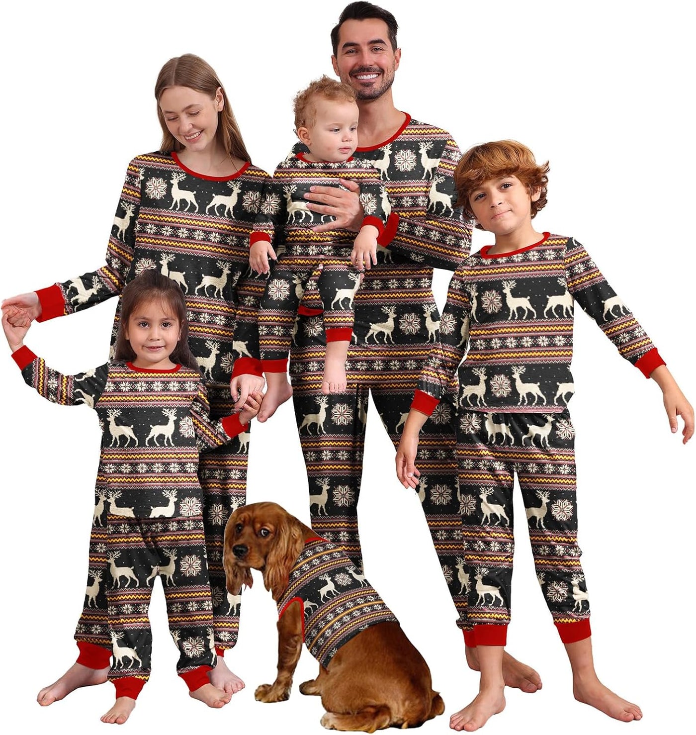 Family Christmas Pajamas Matching Sets, Christmas Pjs Long Sleeves Sleepwaear Holiday Family Loungewear Sets