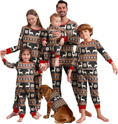 Family Christmas Pajamas Matching Sets, Christmas Pjs Long Sleeves Sleepwaear Holiday Family Loungewear Sets