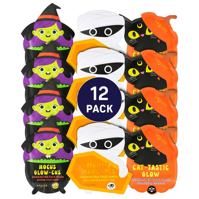 Beauty Holiday Treats Christmas Face Mask Bundle | Korean Facial Mask | Hydrating, Soothing and Moisturizing Sheet Mask Set | Stocking Stuffers for Women | Bulk Christmas Gifts | 12 Pack