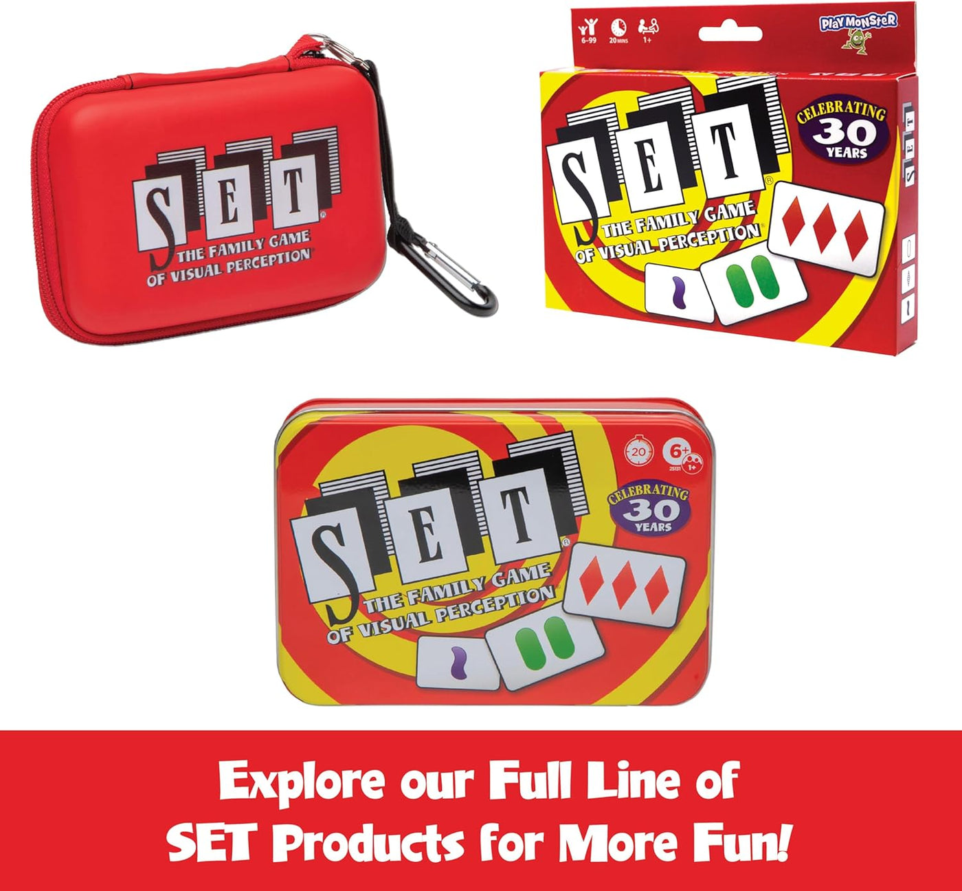 SET Enterprises SET - the Family Card Game of Visual Perception - Race to Find the Matches, for Ages 8+,81 Cards, Rules Included