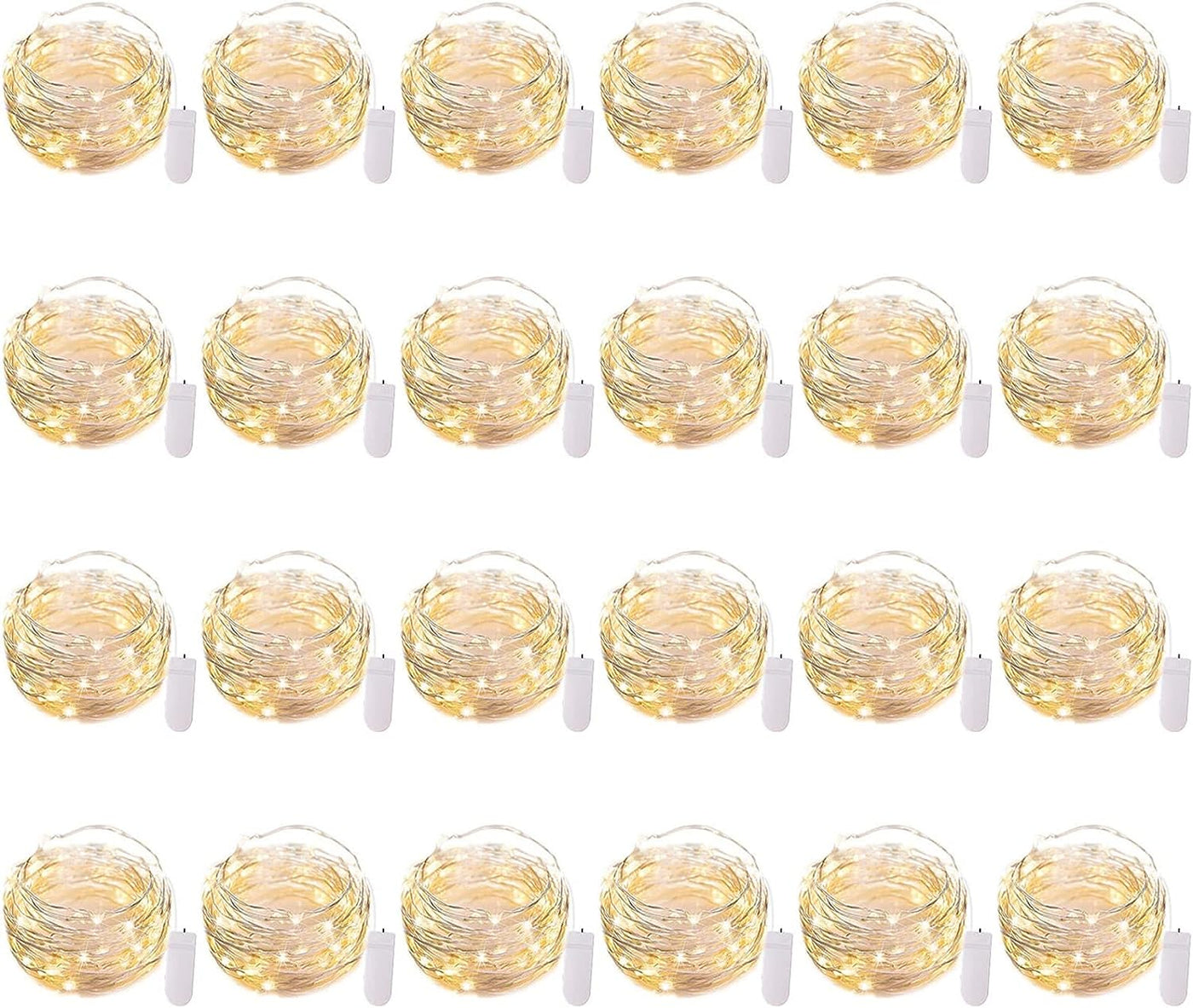 12 Pack LED Fairy Lights Battery Operated String Lights - 7Ft 20LED Waterproof Silver Wire Firefly Starry Moon Lights for DIY Crafts Wedding Table Centerpieces Party Bedroom Christmas