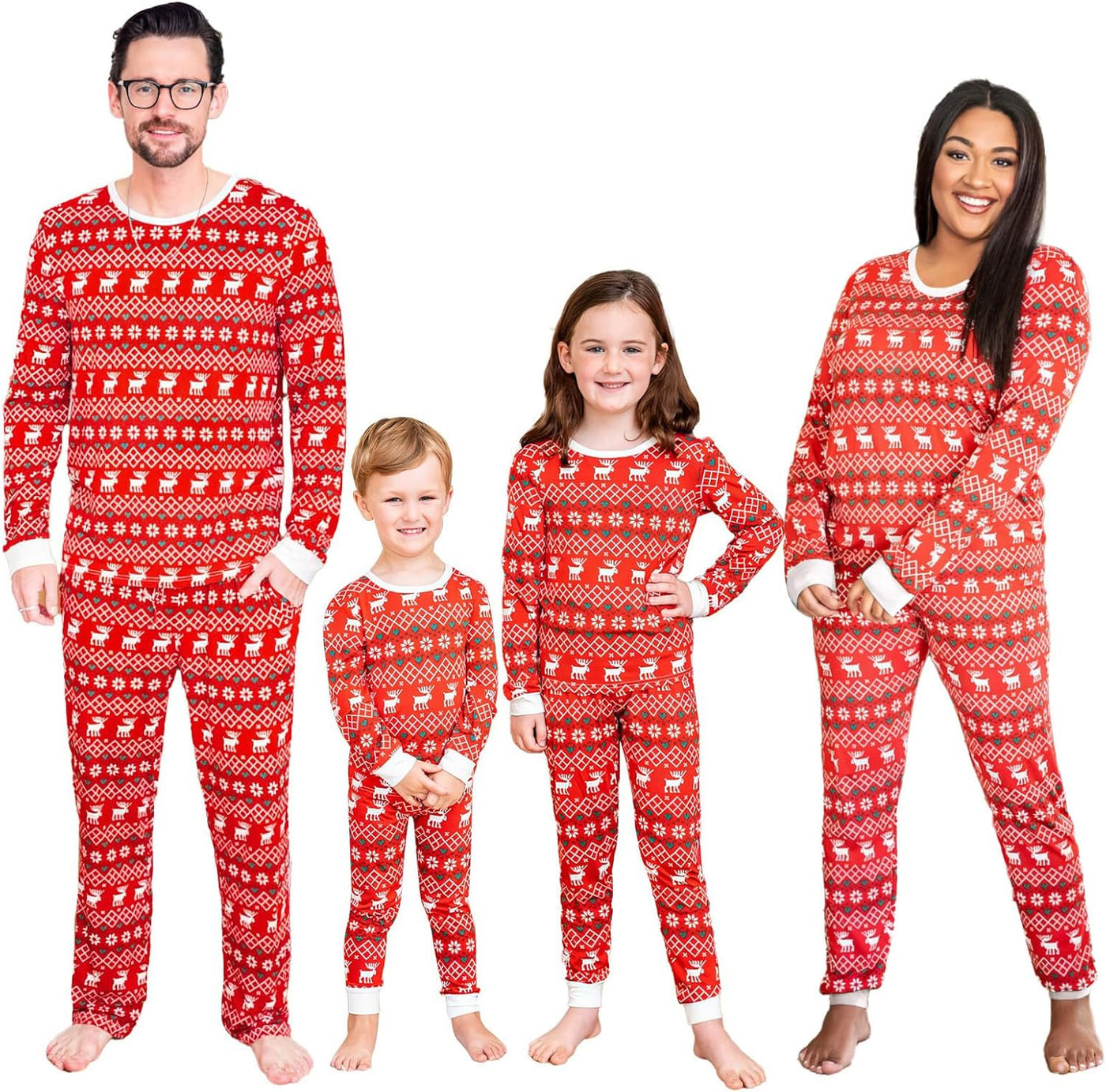 Family Christmas Pajamas Matching Sets, Christmas Pjs Long Sleeves Sleepwaear Holiday Family Loungewear Sets