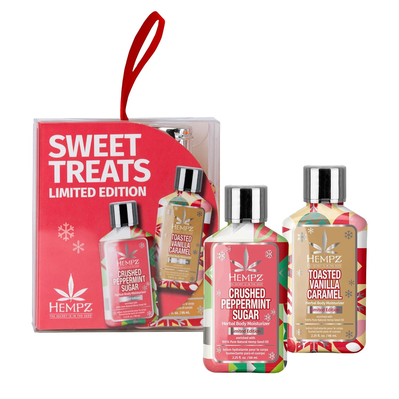 Mini Sweet Treats, Holiday Lotion Gift Set, Vanilla Caramel and Crushed Peppermint Mini Body Lotion, 2.25 Oz