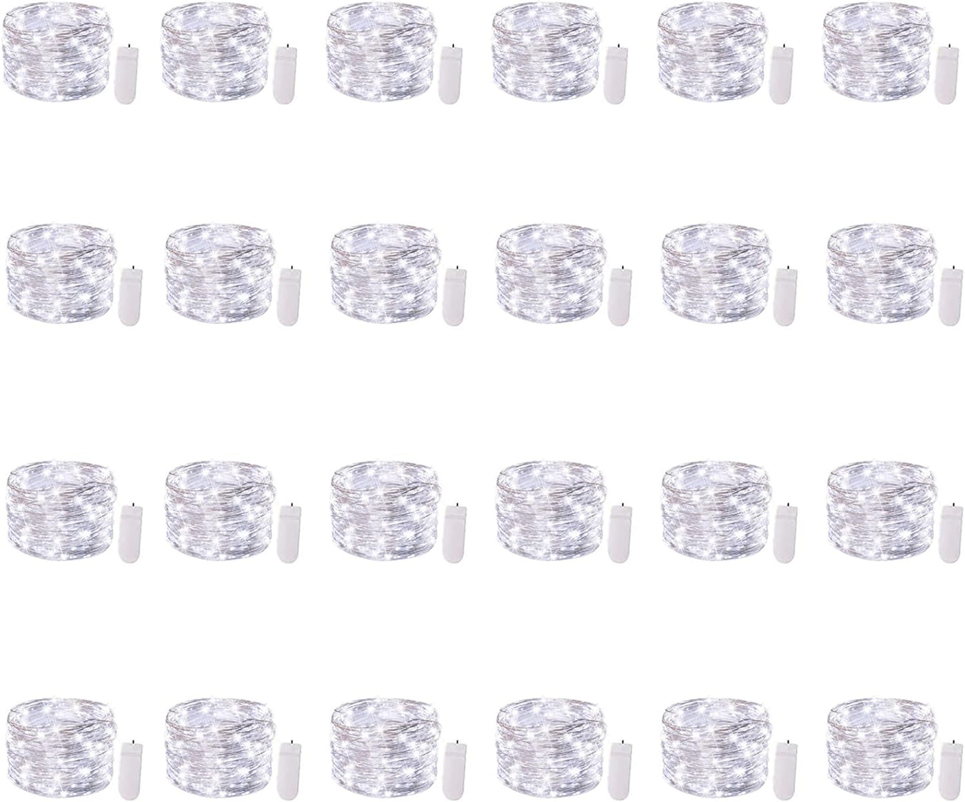 12 Pack LED Fairy Lights Battery Operated String Lights - 7Ft 20LED Waterproof Silver Wire Firefly Starry Moon Lights for DIY Crafts Wedding Table Centerpieces Party Bedroom Christmas