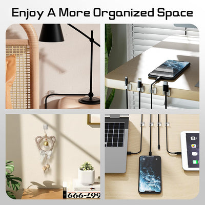 60Pcs Christmas Light Clips, Hooks for Outdoor String Lights Clips, Adhesive Cord Organizer Hooks, Sticky Wire Holder for Hanging Christmas Lights, Wall Cable, Fairy Lights (Clear, Small)