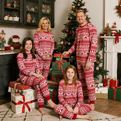 Family Christmas Pajamas Matching Sets, Christmas Pjs Long Sleeves Sleepwaear Holiday Family Loungewear Sets