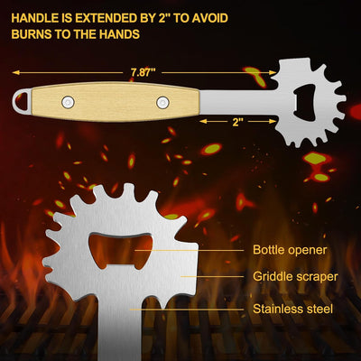 BBQ Grill Scraper, Stocking Stuffers for Men, Bristlefree Safe BBQ Scraper Fits Any Grilling Grate or Smoker Cleaning Tool and Kitchen Gadgets,Ideal Gifts for Christmas Men Dad Husband Fathers Day…