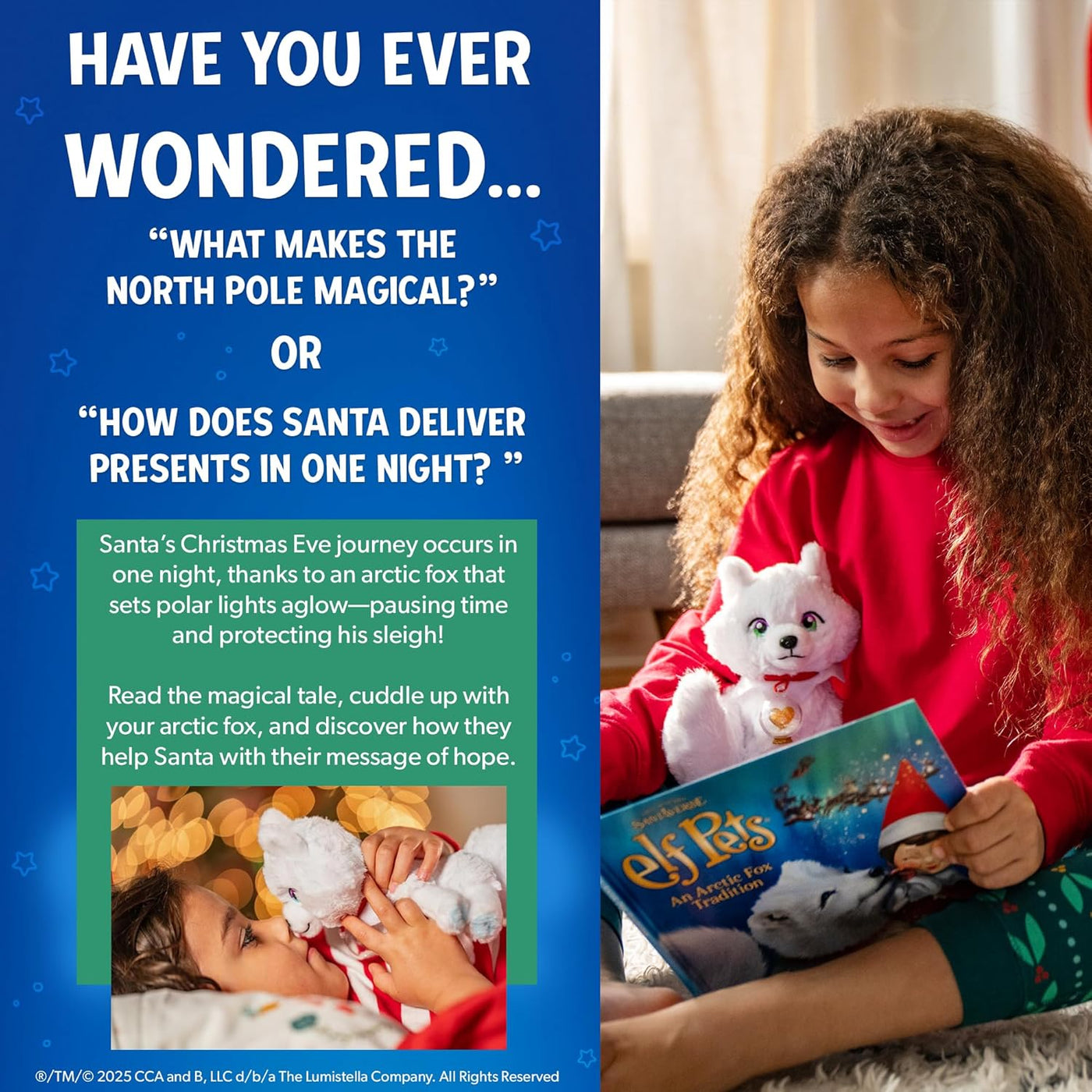 Elf Pets: an Arctic Fox Tradition - Huggable Elf Pet Arctic Fox Stuffed Animal - Includes Beautifully Illustrated Hardbound Storybook, Mini Snow Globe Charm and Official Adoption Certificate.