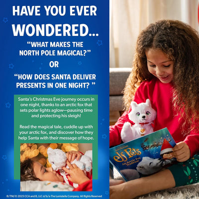 Elf Pets: an Arctic Fox Tradition - Huggable Elf Pet Arctic Fox Stuffed Animal - Includes Beautifully Illustrated Hardbound Storybook, Mini Snow Globe Charm and Official Adoption Certificate.