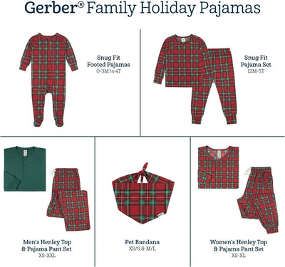 Holiday Family Matching Pajamas, Men'S 2-Piece, Red Stewart Plaid, Large