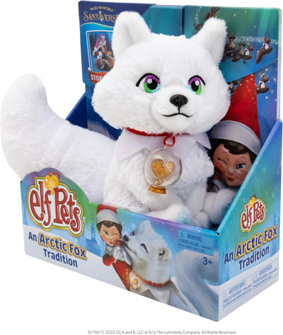 Elf Pets: an Arctic Fox Tradition - Huggable Elf Pet Arctic Fox Stuffed Animal - Includes Beautifully Illustrated Hardbound Storybook, Mini Snow Globe Charm and Official Adoption Certificate.