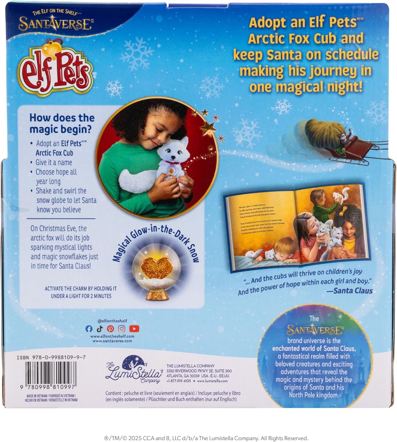 Elf Pets: an Arctic Fox Tradition - Huggable Elf Pet Arctic Fox Stuffed Animal - Includes Beautifully Illustrated Hardbound Storybook, Mini Snow Globe Charm and Official Adoption Certificate.