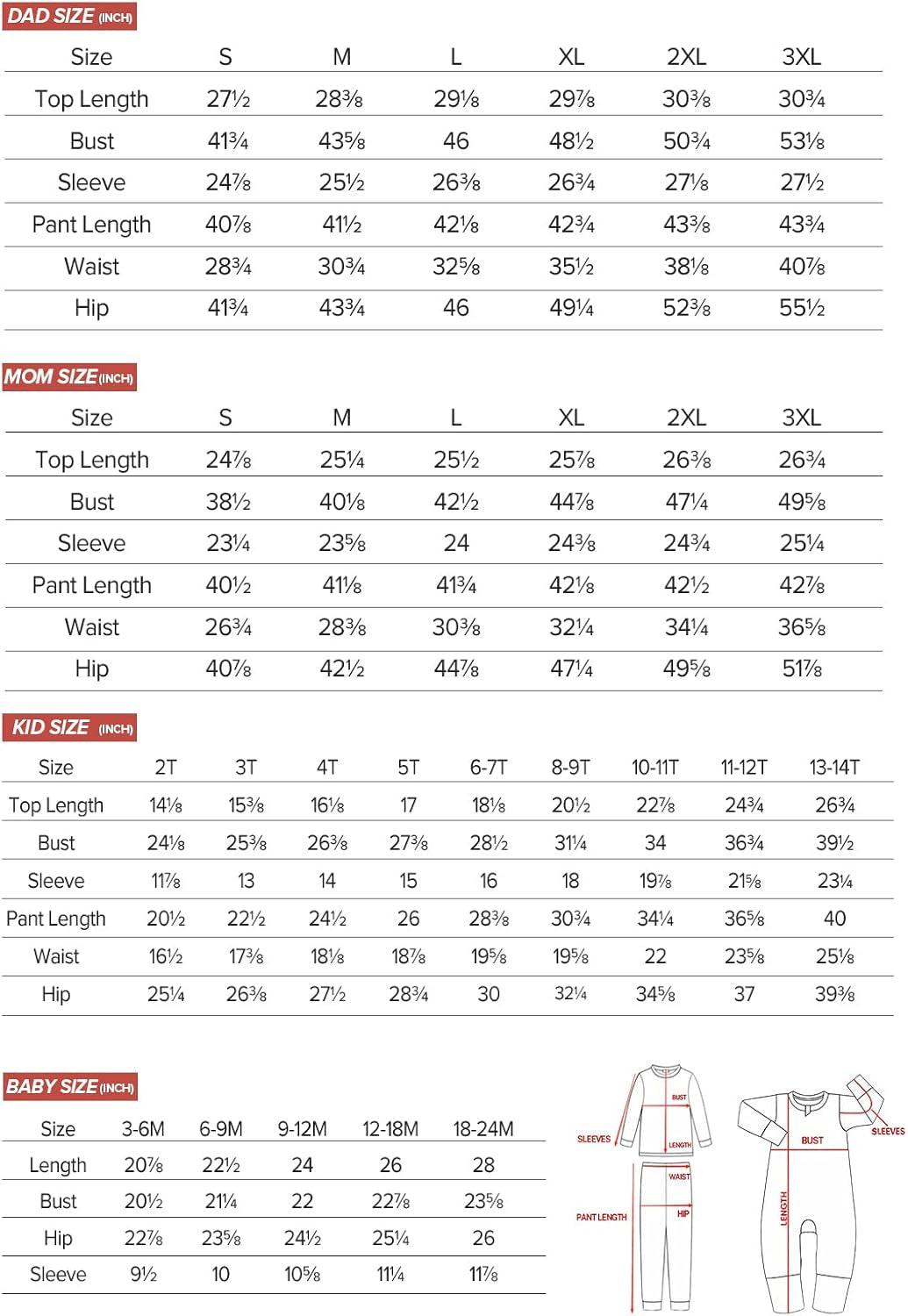 Family Christmas Pajamas Matching Sets, Christmas Pjs Long Sleeves Sleepwaear Holiday Family Loungewear Sets