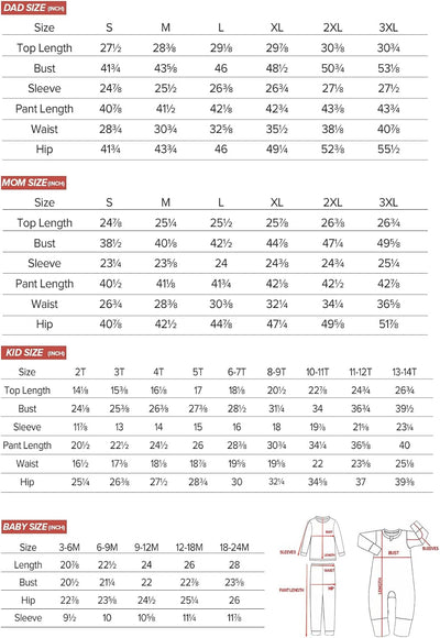 Family Christmas Pajamas Matching Sets, Christmas Pjs Long Sleeves Sleepwaear Holiday Family Loungewear Sets