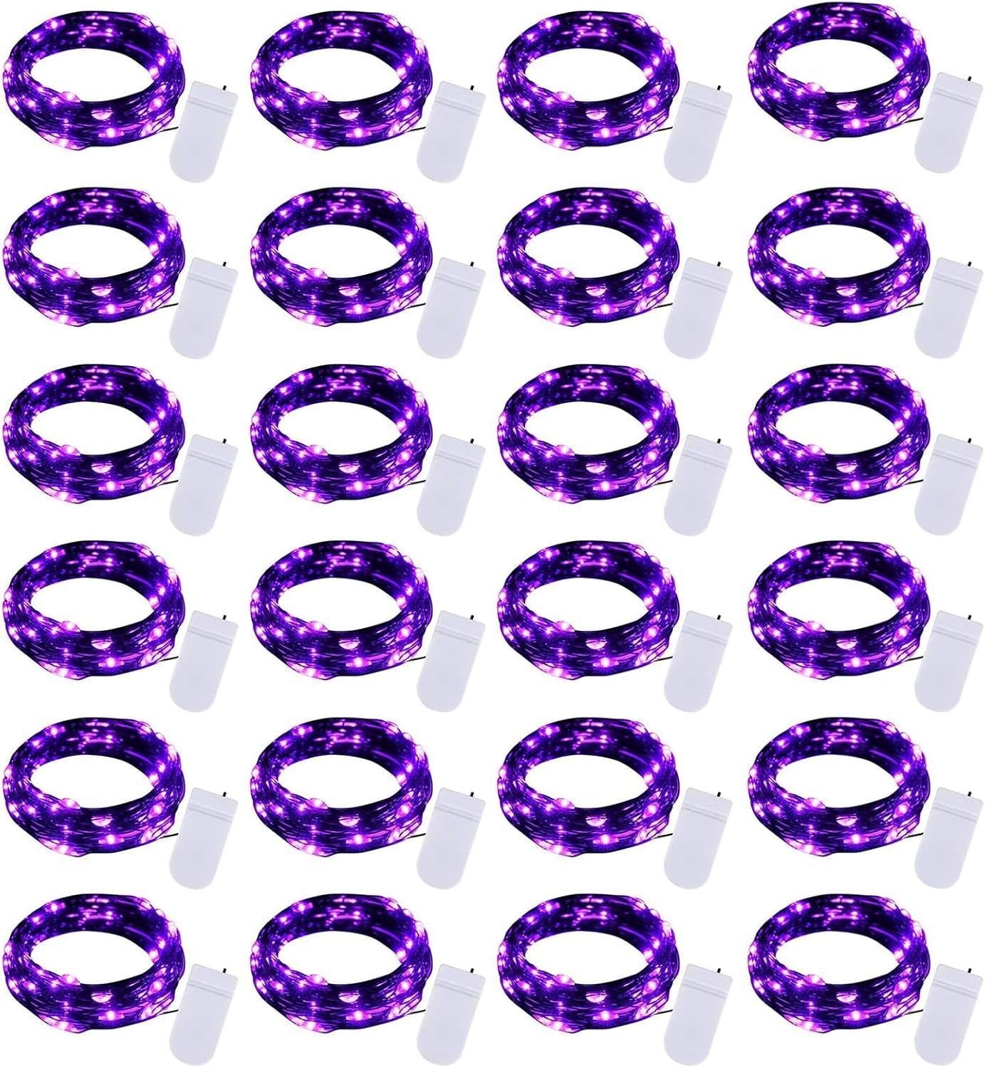 12 Pack LED Fairy Lights Battery Operated String Lights - 7Ft 20LED Waterproof Silver Wire Firefly Starry Moon Lights for DIY Crafts Wedding Table Centerpieces Party Bedroom Christmas