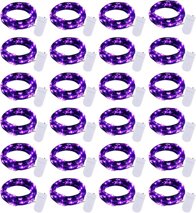 12 Pack LED Fairy Lights Battery Operated String Lights - 7Ft 20LED Waterproof Silver Wire Firefly Starry Moon Lights for DIY Crafts Wedding Table Centerpieces Party Bedroom Christmas