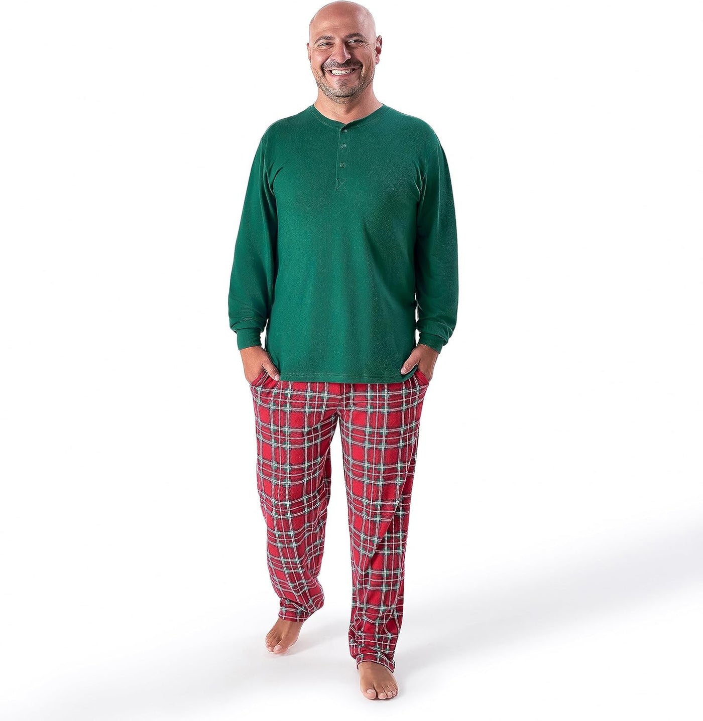 Holiday Family Matching Pajamas, Men'S 2-Piece, Red Stewart Plaid, Large