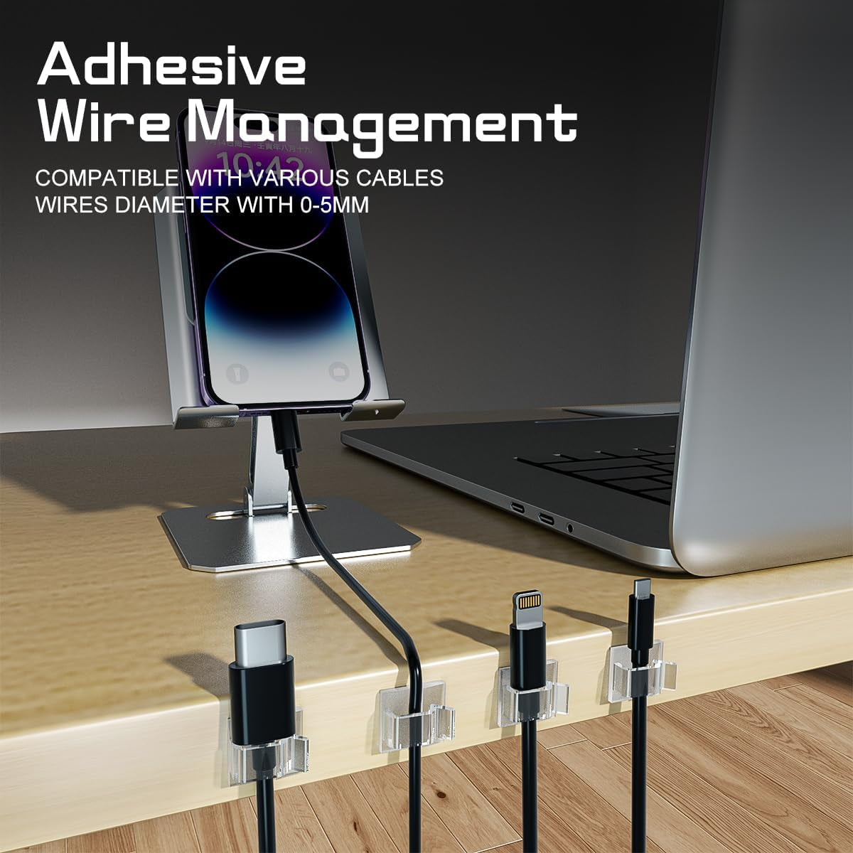 60Pcs Christmas Light Clips, Hooks for Outdoor String Lights Clips, Adhesive Cord Organizer Hooks, Sticky Wire Holder for Hanging Christmas Lights, Wall Cable, Fairy Lights (Clear, Small)