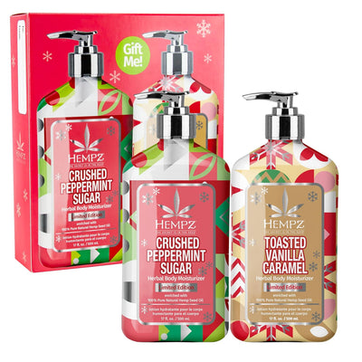 Mini Sweet Treats, Holiday Lotion Gift Set, Vanilla Caramel and Crushed Peppermint Mini Body Lotion, 2.25 Oz