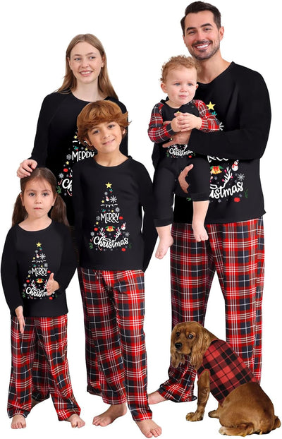 Family Christmas Pajamas Matching Sets, Christmas Pjs Long Sleeves Sleepwaear Holiday Family Loungewear Sets