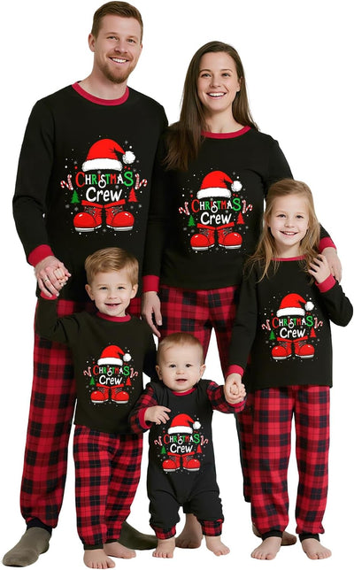 Family Christmas Pajamas Matching Sets, Christmas Pjs Long Sleeves Sleepwaear Holiday Family Loungewear Sets