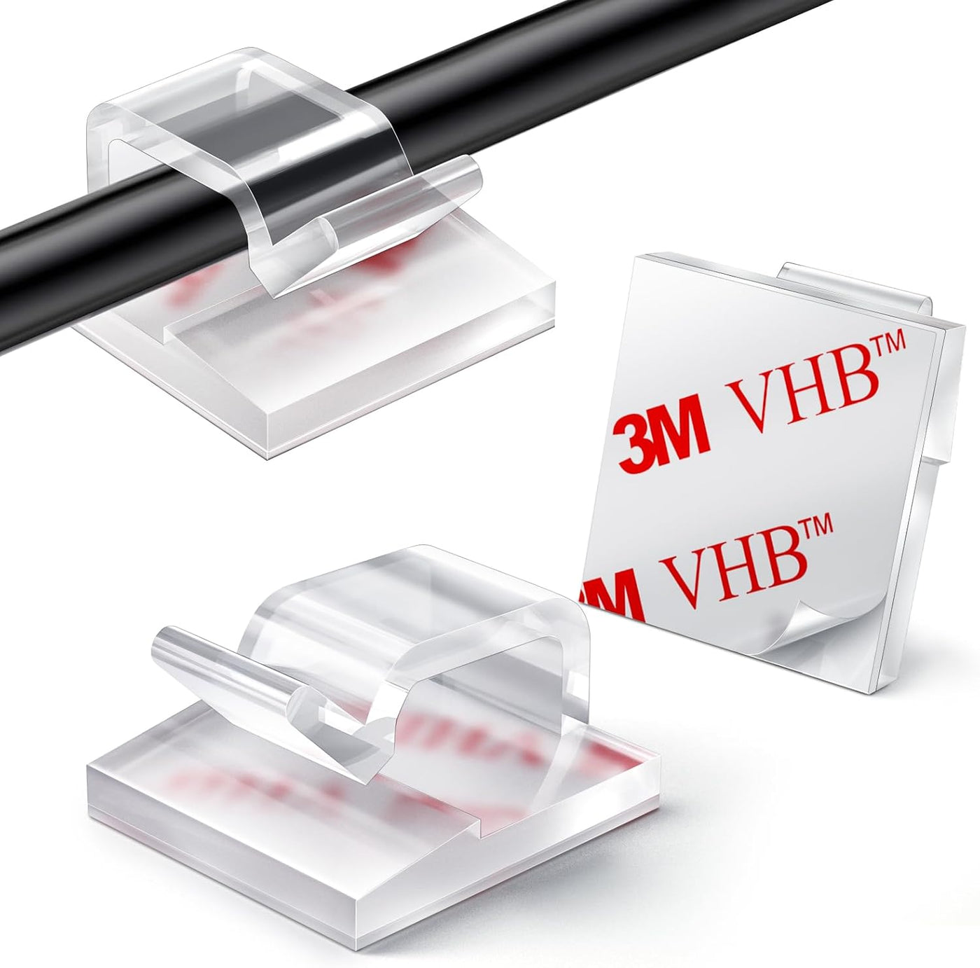 60Pcs Christmas Light Clips, Hooks for Outdoor String Lights Clips, Adhesive Cord Organizer Hooks, Sticky Wire Holder for Hanging Christmas Lights, Wall Cable, Fairy Lights (Clear, Small)