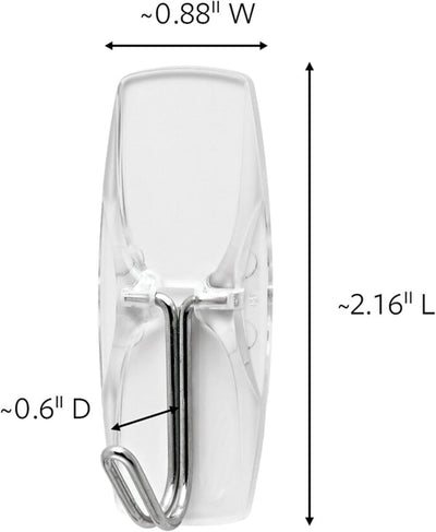 Medium Clear Wire Toggle Hooks,10 Wall Hooks and 12  Strips, Damage-Free Hanging with Adhesive, Great for Hanging Christmas Decorations, Holds up to 2 Lb