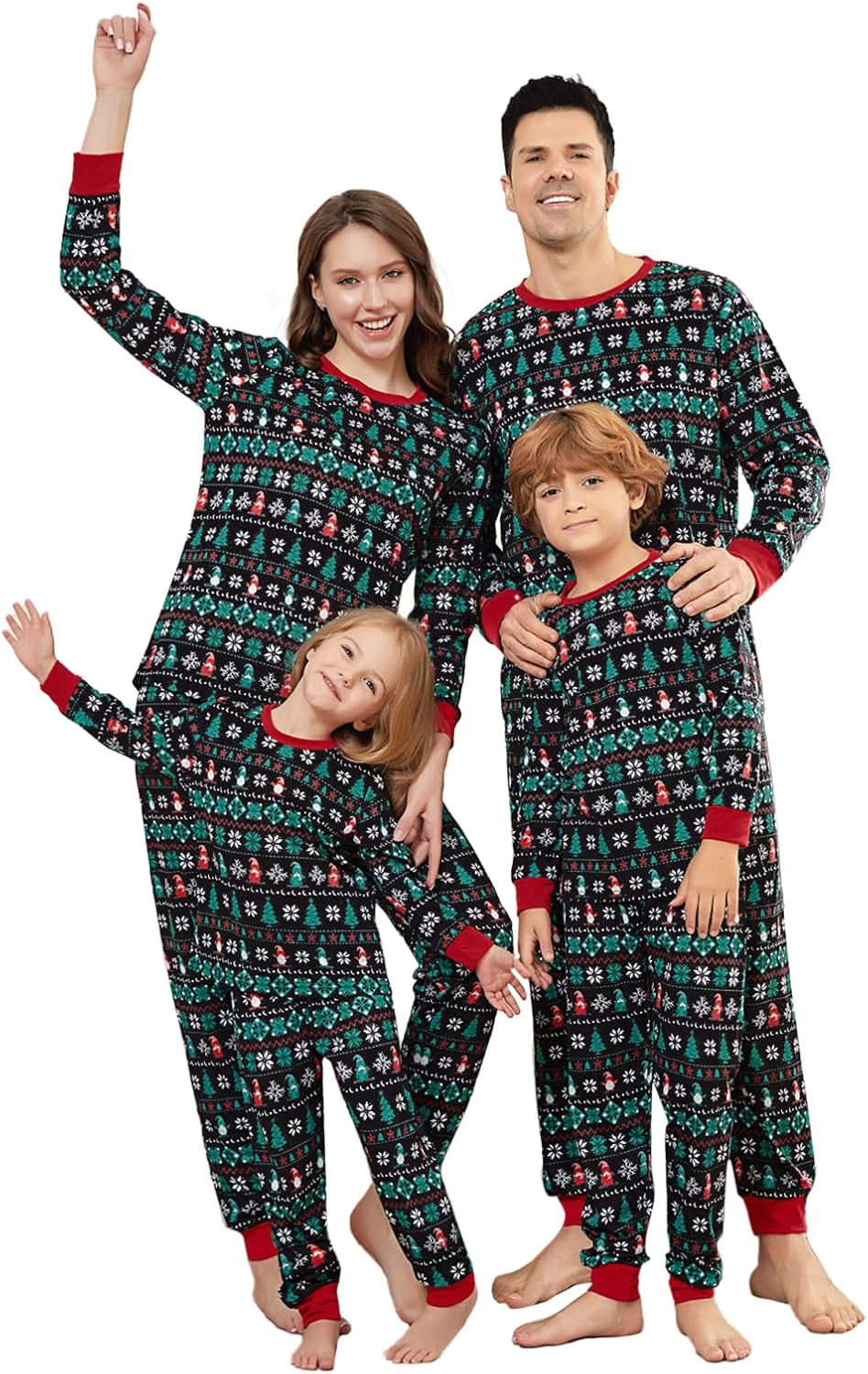 Family Christmas Pajamas Matching Sets, Christmas Pjs Long Sleeves Sleepwaear Holiday Family Loungewear Sets