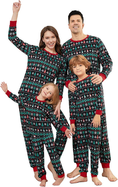 Family Christmas Pajamas Matching Sets, Christmas Pjs Long Sleeves Sleepwaear Holiday Family Loungewear Sets