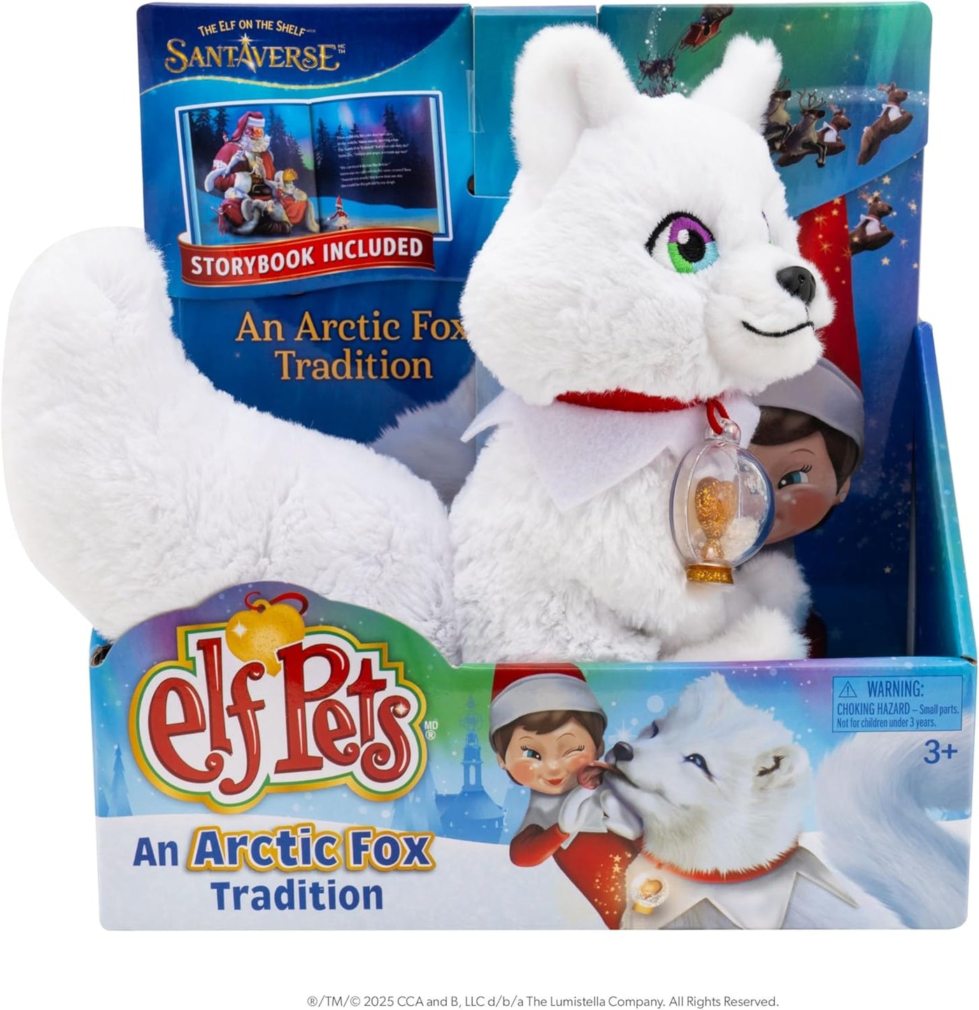 Elf Pets: an Arctic Fox Tradition - Huggable Elf Pet Arctic Fox Stuffed Animal - Includes Beautifully Illustrated Hardbound Storybook, Mini Snow Globe Charm and Official Adoption Certificate.