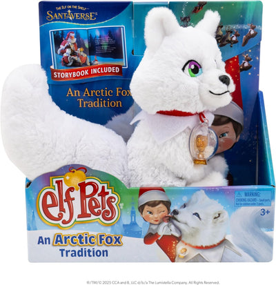 Elf Pets: an Arctic Fox Tradition - Huggable Elf Pet Arctic Fox Stuffed Animal - Includes Beautifully Illustrated Hardbound Storybook, Mini Snow Globe Charm and Official Adoption Certificate.
