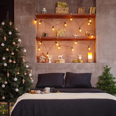 60Pcs Christmas Light Clips, Hooks for Outdoor String Lights Clips, Adhesive Cord Organizer Hooks, Sticky Wire Holder for Hanging Christmas Lights, Wall Cable, Fairy Lights (Clear, Small)