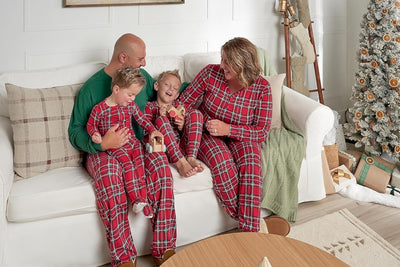 Holiday Family Matching Pajamas, Men'S 2-Piece, Red Stewart Plaid, Large