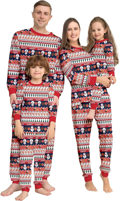 Family Christmas Pajamas Matching Sets, Christmas Pjs Long Sleeves Sleepwaear Holiday Family Loungewear Sets