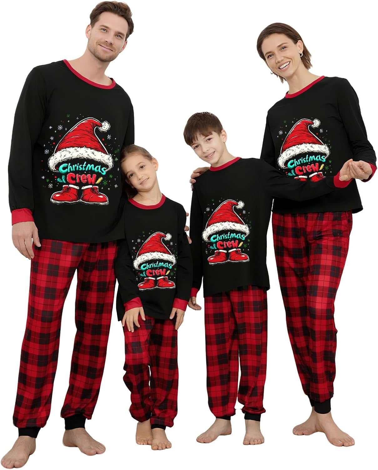 Family Christmas Pajamas Matching Sets, Christmas Pjs Long Sleeves Sleepwaear Holiday Family Loungewear Sets
