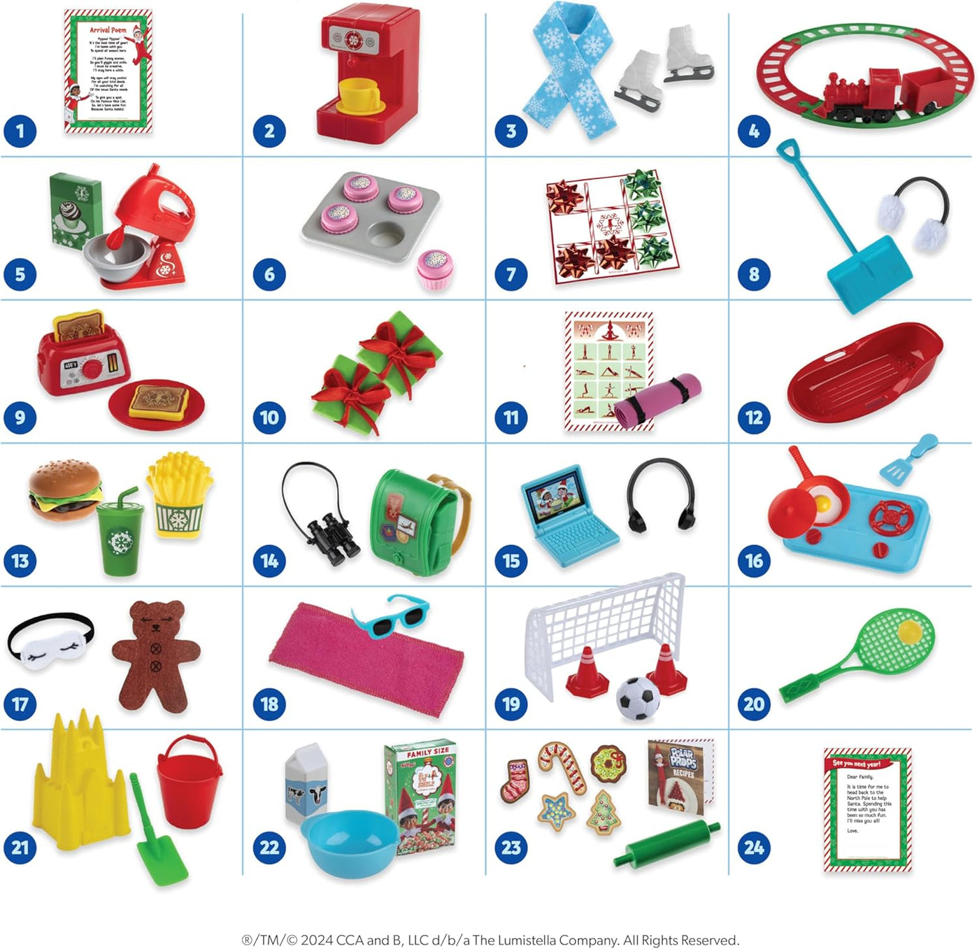 24-Day Ultimate Kit – Official Elf Accessories with 70+ Props, Idea Cards, and Backdrops – Easy Elf on the Shelf Ideas for Kids – Christmas Decorations – Scout Elf Not Included.